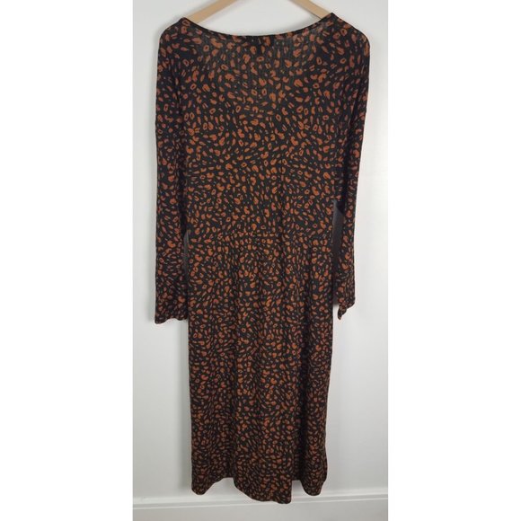 Eloquii Women's Sz. 22/24 Animal Print Lightweight Long Sleeve Mid Length Dress - Picture 7 of 8